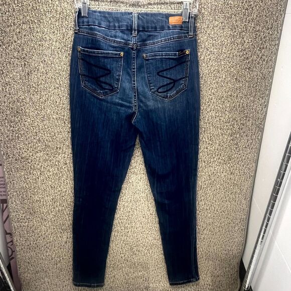 Seven7 Tummyless Skinny Jeans Womens Size 6 Blue Denim Cotton Stretch High Rise - Picture 14 of 16